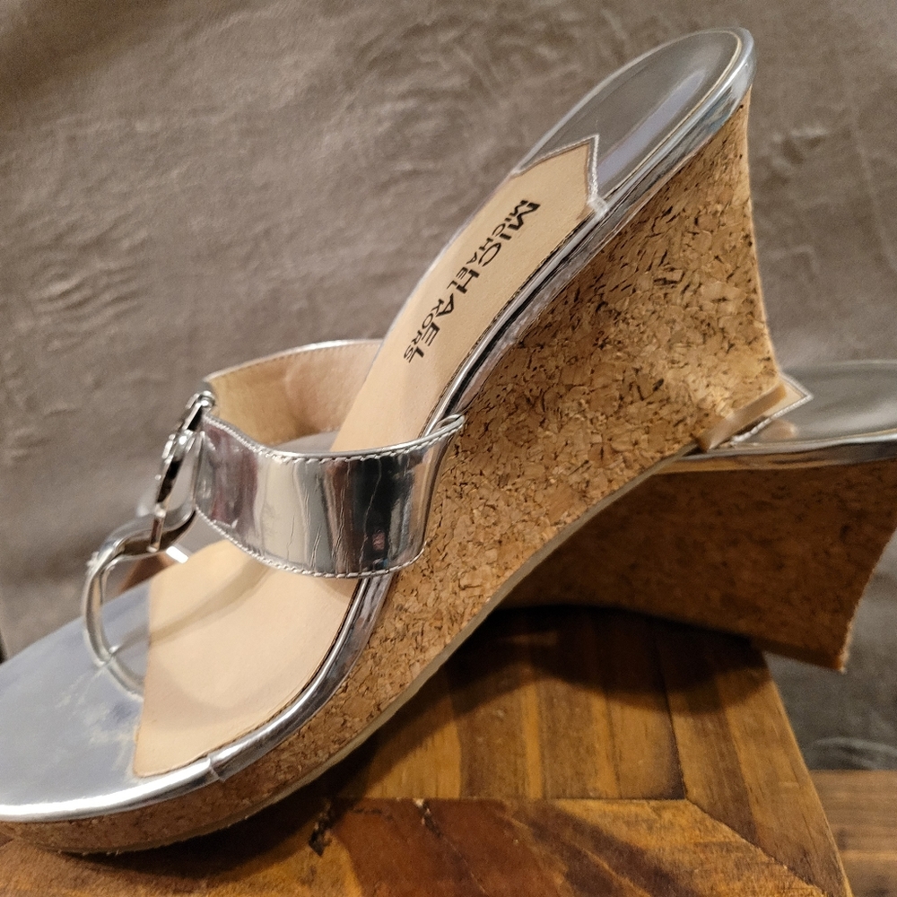 Michael Kors Silver MK Wedge Shoes